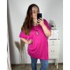 Tunika s přívěškem krátký rukáv dámská nadrozměr (6XL/7XL ONE SIZE) ITALSKÁ MÓDA IMBM24017/DR (Velikost 6XL/7XL, Barva Černá)