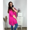 Tunika s přívěškem krátký rukáv dámská nadrozměr (6XL/7XL ONE SIZE) ITALSKÁ MÓDA IMBM24017/DR (Velikost 6XL/7XL, Barva Černá)