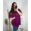 Tunika s přívěškem krátký rukáv dámská nadrozměr (6XL/7XL ONE SIZE) ITALSKÁ MÓDA IMBM24017/DR (Velikost 6XL/7XL, Barva Černá)