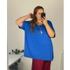 Tunika s přívěškem krátký rukáv dámská nadrozměr (6XL/7XL ONE SIZE) ITALSKÁ MÓDA IMBM24017/DR (Velikost 6XL/7XL, Barva Černá)