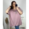 Tunika s přívěškem krátký rukáv dámská nadrozměr (6XL/7XL ONE SIZE) ITALSKÁ MÓDA IMBM24017/DR (Velikost 6XL/7XL, Barva Černá)