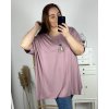 Tunika s přívěškem krátký rukáv dámská nadrozměr (6XL/7XL ONE SIZE) ITALSKÁ MÓDA IMBM24017/DR (Velikost 6XL/7XL, Barva Černá)