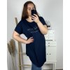 Tunika prodloužená krátký rukáv dámská nadrozměr (3XL/4XL/5XL ONE SIZE) ITALSKá MóDA IM424030/DR (Velikost 3XL/4XL, Barva bílá)