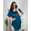 Tunika prodloužená krátký rukáv dámská nadrozměr (3XL/4XL/5XL ONE SIZE) ITALSKá MóDA IM424030/DR (Velikost 3XL/4XL, Barva bílá)