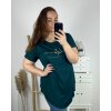 Tunika prodloužená krátký rukáv dámská nadrozměr (3XL/4XL/5XL ONE SIZE) ITALSKá MóDA IM424030/DR (Velikost 3XL/4XL, Barva bílá)