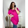 Tunika prodloužená krátký rukáv dámská nadrozměr (3XL/4XL/5XL ONE SIZE) ITALSKá MóDA IM424030/DR (Velikost 3XL/4XL, Barva bílá)