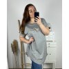 Tunika prodloužená krátký rukáv dámská nadrozměr (3XL/4XL/5XL ONE SIZE) ITALSKá MóDA IM424030/DR (Velikost 3XL/4XL, Barva bílá)