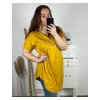 Tunika prodloužená krátký rukáv dámská nadrozměr (3XL/4XL/5XL ONE SIZE) ITALSKá MóDA IM424030/DR (Velikost 3XL/4XL, Barva bílá)