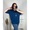 Tunika s přívěškem dlouhý rukáv dámská nadrozměr (3XL/4XL ONE SIZE) ITALSKÁ MÓDA IMWQ24002/DR