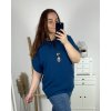 Tunika s přívěškem dlouhý rukáv dámská nadrozměr (3XL/4XL ONE SIZE) ITALSKÁ MÓDA IMWQ24002/DR