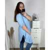 Košile prodloužená dlouhý rukáv dámská nadrozměr (XL/2XL/3XL ONE SIZE) ITALSKá MÓDA IMC24BELLA/DR (Velikost XL/2XL, Barva modrá)