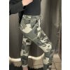 Tepláky dlouhé dámské (S/M ONE SIZE) ITALSKÁ MÓDA IMM23M0035/DR (Velikost S/M/L, Barva maskáčová)