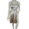 Šaty šifonové elegantní krátké na ramínka dámské (S/M ONE SIZE) ITALSKá MóDA IM923ANNA/DU (Velikost S/M/L, Barva béžová)