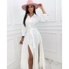 Šaty dlouhé košilové dlouhý rukáv dámské (S/M ONE SIZE) ITALSKÁ MÓDA IMWAE24045/DUR (Velikost S/M/L, Barva Černá)