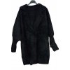 Kabát alpaca dlouhý rukáv s kapsami dámský (S/M ONE SIZE) ITALSKÁ MÓDA IMWK21028/DUR (Velikost S/M/L, Barva Černá)