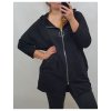 Mikina dlouhý rukáv na zip s kapucí dámská (L/2XL ONE SIZE) ITALSKÁ MÓDA IMD21588
