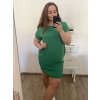 Šaty volnočasové krátký rukáv dámské nadrozměr (L/XL/2XL ONE SIZE) ITALSKá MóDA IM3238512/DUR (Velikost XL/2XL, Barva zelená)
