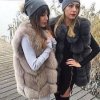 Vesta kožúšok zimné dámsky s koženkovými vreckami teplá umelá kožušina (s-4XL) AFASHION AF18048