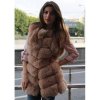 Vesta kožúšok zimné dámsky s koženkovými vreckami teplá umelá kožušina (s-4XL) AFASHION AF18048