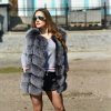 Vesta kožúšok zimné dámsky s koženkovými vreckami teplá umelá kožušina (s-4XL) AFASHION AF18048