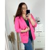 Sako dlouhý rukáv dámské nadrozměr  (XL/2XL/3XL ONE SIZE) ITALSKá MóDA IMC24STELA/DR (Velikost XL/2XL, Barva Černá)
