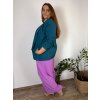 Sako dlouhý rukáv dámské nadrozměr  (XL/2XL/3XL ONE SIZE) ITALSKá MóDA IMC24STELA/DR (Velikost XL/2XL, Barva Černá)