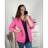 Sako dlouhý rukáv dámské nadrozměr  (XL/2XL/3XL ONE SIZE) ITALSKá MóDA IMC24STELA/DR (Velikost XL/2XL, Barva Černá)
