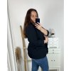 Sako dlouhý rukáv dámské nadrozměr  (XL/2XL/3XL ONE SIZE) ITALSKá MóDA IMC24STELA/DR (Velikost XL/2XL, Barva Černá)