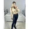 Bunda krátká se semišovou podšívkou koženka dlouhý rukáv dámská (S/M one size ) ITALSKÁ MÓDA IMWHB23002/DUR