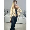 Bunda krátká se semišovou podšívkou koženka dlouhý rukáv dámská (S/M one size ) ITALSKÁ MÓDA IMWHB23002/DUR