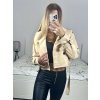Bunda krátká se semišovou podšívkou koženka dlouhý rukáv dámská (S/M one size ) ITALSKÁ MÓDA IMWHB23002/DUR
