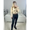 Bunda krátká se semišovou podšívkou koženka dlouhý rukáv dámská (S/M one size ) ITALSKÁ MÓDA IMWHB23002/DUR (Velikost S/M/L, Barva béžová)