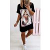 Šaty oversize krátký rukáv dámské (S/M/L ONE SIZE) ITALSKÁ MÓDA IMD21436/DR (Velikost S/M/L, Barva Černá)