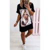 Šaty oversize krátký rukáv dámské (S/M/L ONE SIZE) ITALSKÁ MÓDA IMD21436/DR (Velikost S/M/L, Barva Černá)