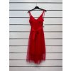 Šaty krátké společenské na ramínka dámské (S/M ONE SIZE) ITALSKÁ MÓDA IMPSH235381/DU (Velikost S/M/L, Barva červená)