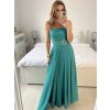 Šaty dlouhé společenské na ramínka dámské (S/M ONE SIZE) ITALSKÁ MÓDA IMPSH2480878/DU (Velikost S/M/L, Barva tmavě mintová)