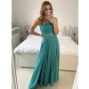 Šaty dlouhé společenské na ramínka dámské (S/M ONE SIZE) ITALSKÁ MÓDA IMPSH2480878/DU (Velikost S/M/L, Barva tmavě mintová)
