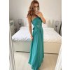 Šaty dlouhé společenské na ramínka dámské (S/M ONE SIZE) ITALSKÁ MÓDA IMPSH2480878/DU (Velikost S/M/L, Barva tmavě mintová)