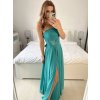 Šaty dlouhé společenské na ramínka dámské (S/M ONE SIZE) ITALSKÁ MÓDA IMPSH2480878/DU (Velikost S/M/L, Barva tmavě mintová)
