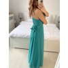 Šaty dlouhé společenské na ramínka dámské (S/M ONE SIZE) ITALSKÁ MÓDA IMPSH2480878/DU (Velikost S/M/L, Barva tmavě mintová)