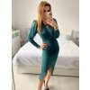 Šaty společenské  dlouhý rukáv dámské (S/M ONE SIZE) ITALSKá MODA IM323KARIN/DU (Velikost S/M/L, Barva modrá královská)