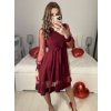 Šaty společenské  dlouhý rukáv dámské (S/M ONE SIZE) ITALSKá MODA IM323LUSY/DU (Velikost S/M/L, Barva bílá)
