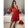 Šaty společenské  dlouhý rukáv dámské (S/M ONE SIZE) ITALSKá MODA IM323LUSY/DU (Velikost S/M/L, Barva bílá)