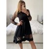 Šaty společenské  dlouhý rukáv dámské (S/M ONE SIZE) ITALSKá MODA IM323LUSY/DU (Velikost S/M/L, Barva bílá)