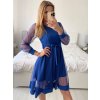 Šaty společenské  dlouhý rukáv dámské (S/M ONE SIZE) ITALSKá MODA IM323LUSY/DU (Velikost S/M/L, Barva bílá)