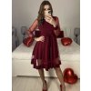Šaty společenské  dlouhý rukáv dámské (S/M ONE SIZE) ITALSKá MODA IM323LUSY/DU (Velikost S/M/L, Barva bílá)