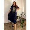 Šaty dlouhé oversize krátký rukáv dámské viskoza nadrozměr Lapač Snů (2XL/3XL/4XLONE SIZE) ITALSKÁ MÓDA IMD22450/DR