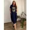 Šaty dlouhé oversize krátký rukáv dámské viskoza nadrozměr Lapač Snů (2XL/3XL/4XLONE SIZE) ITALSKÁ MÓDA IMD22450/DR