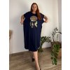Šaty dlouhé oversize krátký rukáv dámské viskoza nadrozměr Lapač Snů (2XL/3XL/4XLONE SIZE) ITALSKÁ MÓDA IMD22450/DR