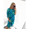 Šaty letní krátký rukáv dámské nadrozměr (XL/2XL/3XL ONE SIZE) POLSKÁ MÓDA PMLT22JAJKODUOD/DU (Velikost 2XL/3XL, Barva modrá)
